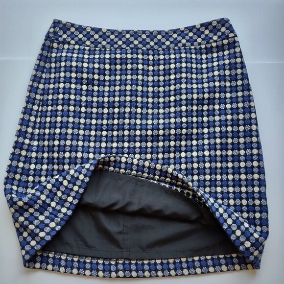 Talbots Polka Dot Mini Skirt Wool Blend Casual City Office Size 10 - Picture 4 of 5